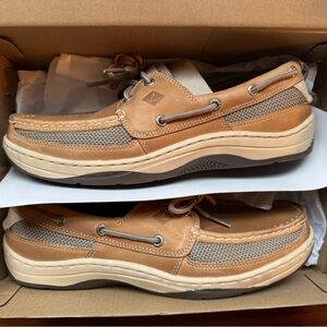 Sperry Men's Brown Tan Topsider Boat Shoes (memory foam) size 9 W